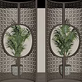 New Chinese-style screen arc partition 3d model