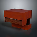 Elegant Modern Wooden Bedside Table With Drawer And Red Finish Design