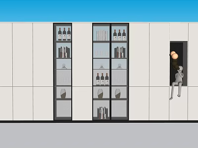 Furniture Wine Cabinet 3d model Furniture Wine Cabinet 3d model