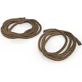Two Practical Brown Braided Ropes for Daily Household Use and Decorative Needs