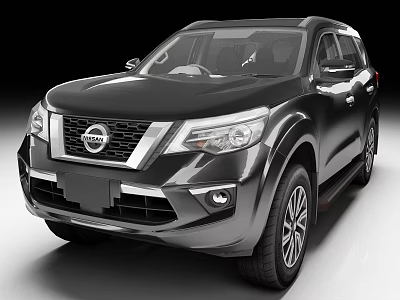Black Nissan SUV With Sleek Exterior Design And Front Grille Features 3d model