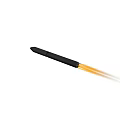 Black Missile Flying With Bright Yellow Flame During Launch Sequence