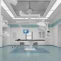 Hospital Outpatient Operating Room With Medical Equipment And Lights