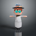 Cartoon Man Character Wearing Hat And White Coat With Extended Arms And Smile Pose