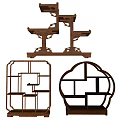 Traditional Wooden Curio Shelves With Various Designs For Decorative Home