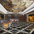 Luxury KTV Interior Design With Chandelier Sofas TV Screen And Decorative Ceiling 3d model