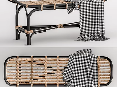 Quiet Bloomingville bed end stool 3d model