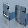 Modern Swing Door Metal Panel With Structural Holes And Industrial Design Components