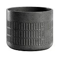 Modern Grey Textured Bonsai Pot With Geometric Patterns And Sleek Design 3d model
