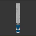 Blue Semi Truck With White Cargo Trailer And Reflective Surface
