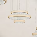Modern Chandeliers With Gold Circular Frames And Crystal Decorations In Indoor Setting 3d model