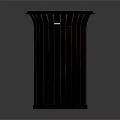 Modern Black Metal Trash Can With Vertical Stripes And Round Top Design