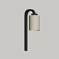 Modern Wall Sconce With Black Frame And White Cylindrical Shade Emitting Warm Light 3d model
