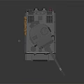 Detailed Gray Military Tank Model With Turret Cannon And Tracks
