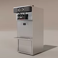 Stand Up Kitchen Ice Cream Machine With Silver Body And Control Panel 3d model