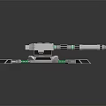 Sci Fi Mechanical Weapon With Glowing Green Elements And 3D Structure Design 3d model