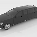 Elegant Black Luxury Limousine With Extended Body And Chrome Wheels