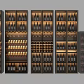 Luxury Modern Wine Cabinet Design With Multiple Bottle Racks And Glass Door Storage