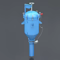 Blue Conical Industrial Equipment Tank With Top Lid And Control Valve