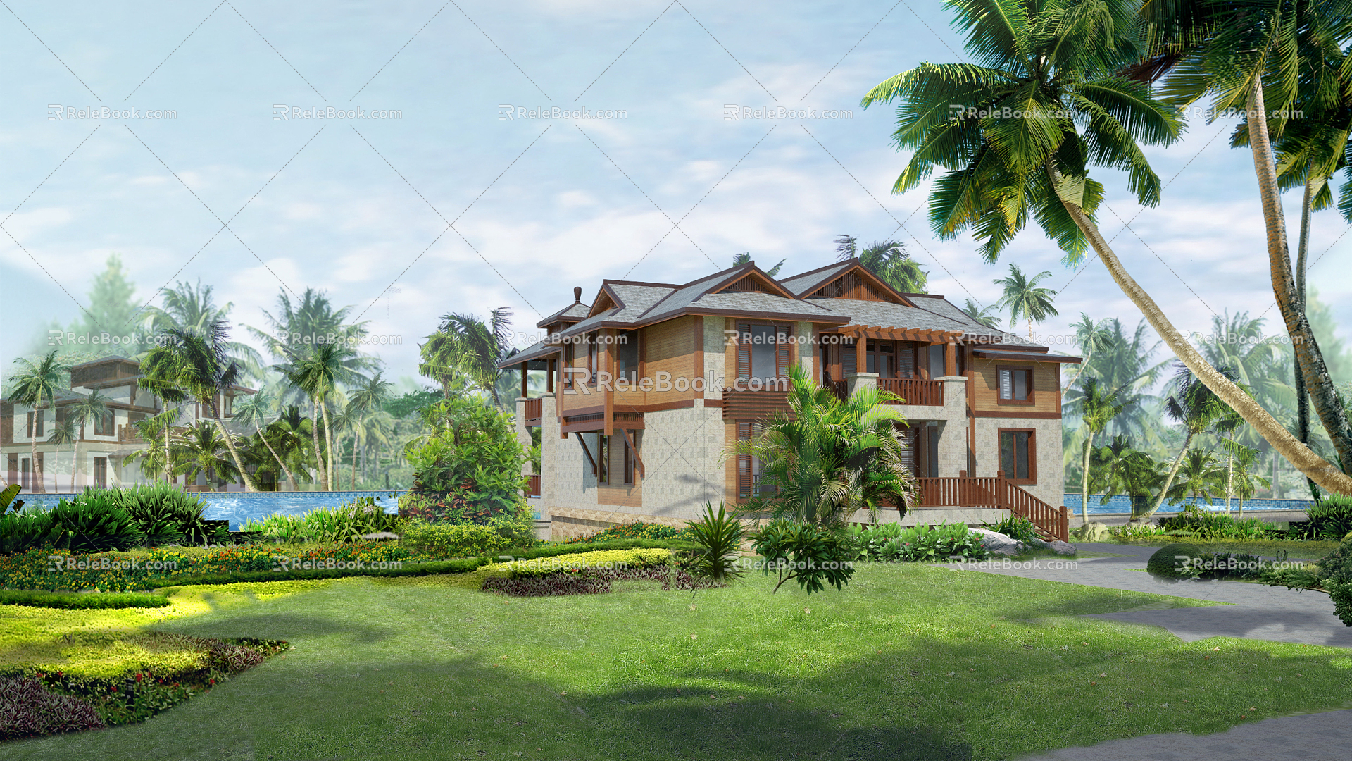 Southeast Asia single-family villa 3d model