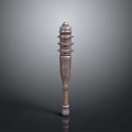 Ancient Bronze Carved Column With Multi Layered Structure And Textured Surface