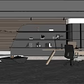 Modern Office Interior Design With Open Layout Desk Chairs Shelves And Sofa