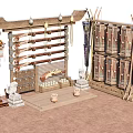 weapon rack bow and arrow gun weapon rack 3d model