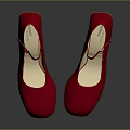 Red Patent Leather Mary Jane Heels With Block Heel And Ankle Strap