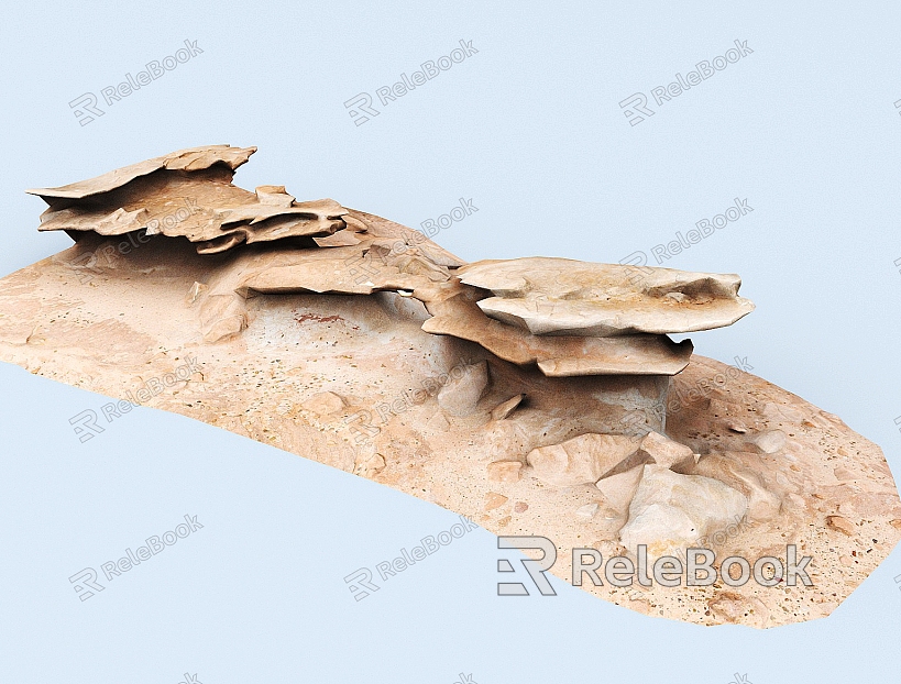 Rock Stone Gobi Shale Desert model