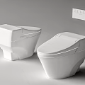 Two Modern White Toilets With Contemporary Design And Sleek Surface Features 3d model