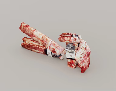 Meat Spaeribs Raw Meat Steak Beef 3d model