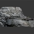Geological Natural Rock Formation With Metallic Shiny Texture And Layered Surface