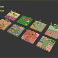 Diverse Scenic Components with Miniature Models in Desert Urban Green and Water Environments