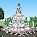 Ancient Pagoda Architecture With Intricate Carvings Stone Steps And Garden Trees