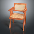Natural Style Simple Design Leisure Chair With Wooden Frame And Woven Backrest Seat