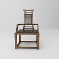 Modern Wooden Armchair With Upholstered Seat Backrest And Square Legs