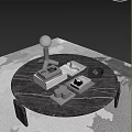 Decorative Ornament Combination With Marble Table Open Books Lamp Tray And Decorative Cones