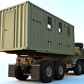 Large Functional Vehicle With Container Style Cabin And Spare Tire 3d model