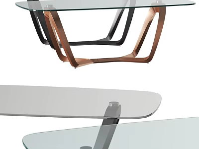 Modern Glass Top Side Table With Copper And Black Metal Frame Stylish Design 3d model