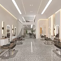 Modern Hair Salon Interior Design With Styling Chairs Mirrors And Bright Lighting