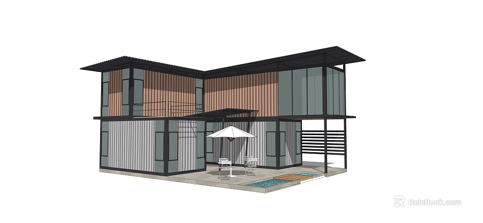 Modern Industrial Equipment Facility Featuring Metal Structure And Outdoor Area Design 3d model 