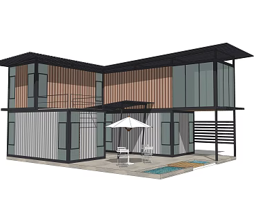 Modern Industrial Equipment Facility Featuring Metal Structure And Outdoor Area Design 3d model
