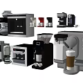 Essential Modern Kitchen Appliances Including Various Coffee Machines and Equipment