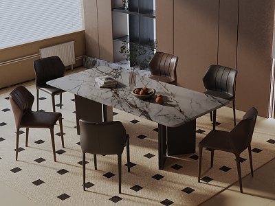 Modern table combination 3d model