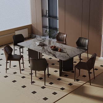 Modern table combination 3d model