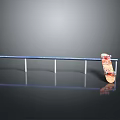 Skateboard Training Equipment Featuring Colorful Deck Leaning On Metal Rail