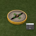 Decorative Ornament Set Featuring Round Compass With Yellow Base On Green Grass 3d model