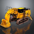 Functional Vehicle Large Yellow Crawler Excavator With Tracks Bucket And Cab