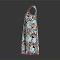 Light Blue Sleeveless Dress With Floral Print And Tassel Hem Details