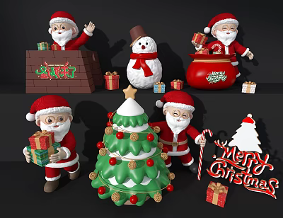 Santa Snowman 3d model Santa Snowman 3d model